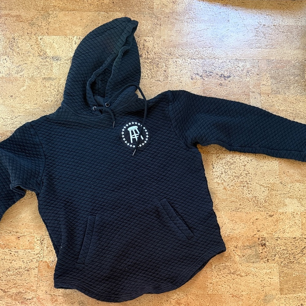 Black Quilted Hoodie